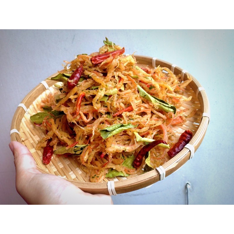 Khô Mực Xé Sợi Tẩm 2 Vị Món Ngon Chuẩn Vị Ngày Tết