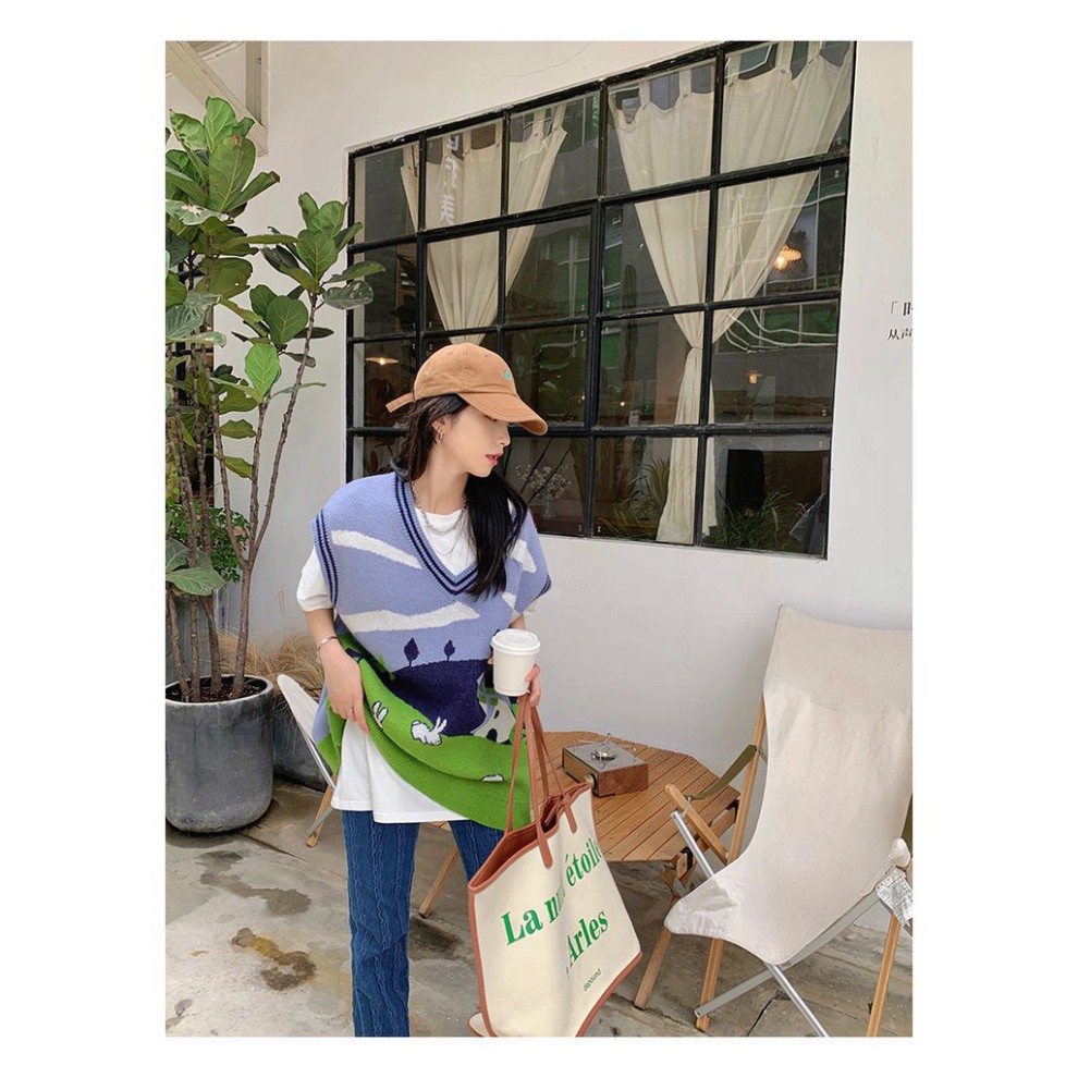 Áo Gile Len Cặp Đôi Nam Nữ Dáng Rộng, Áo Len Unisex FreeSize Hàng Quảng Châu Cao Cấp | BigBuy360 - bigbuy360.vn