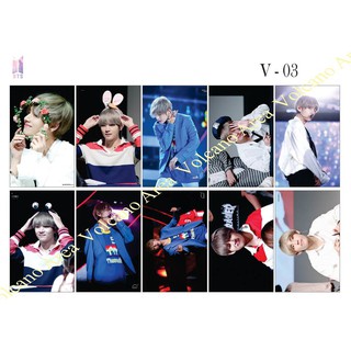 [BTS] Set Sticker V Taehyung - 9 mẫu (có nhiều mẫu hình dán Kpop)