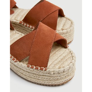Dép nêm đay có dây da chéo Pull&bear authentic