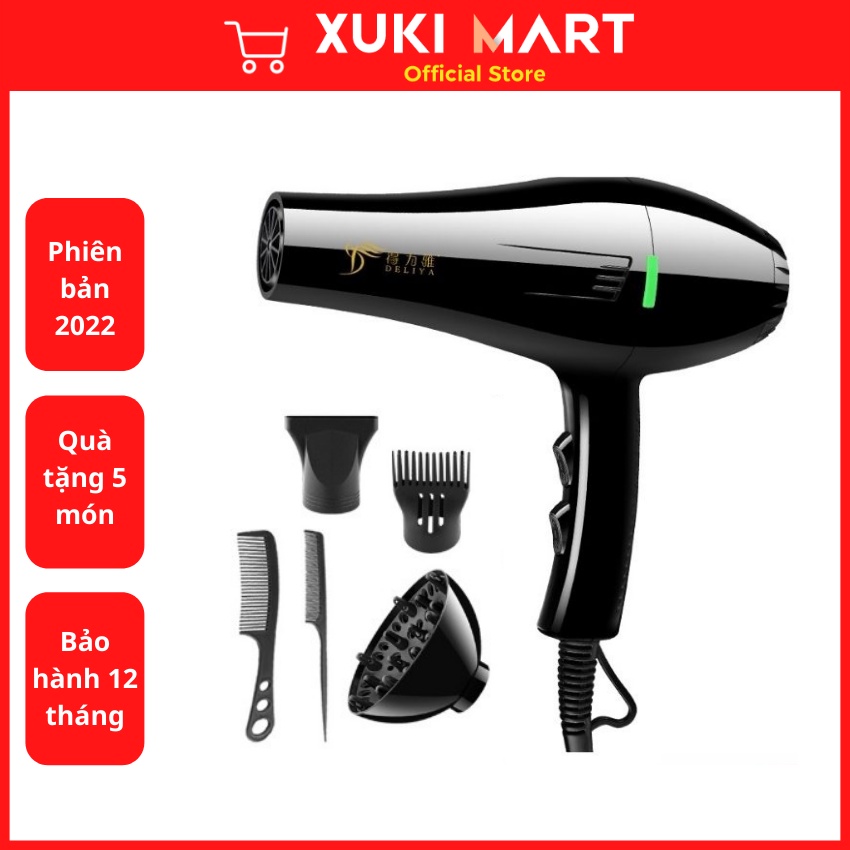 Máy Sấy Tóc 8035 Tạo Kiểu 2 Chiều Nóng Lạnh DELYIA DLY Công Suất Lớn 2200w Hàng Chính hãng- XUKI MART