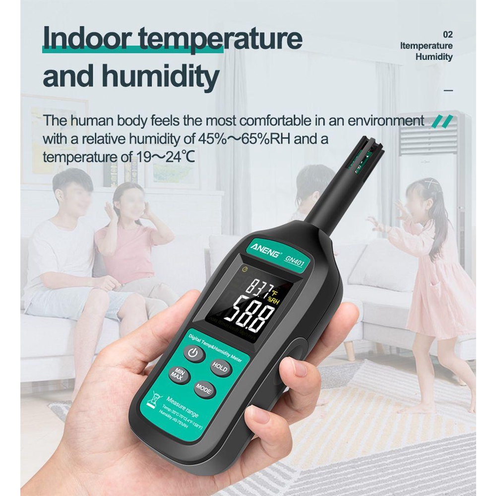 Nhiệt Kế Điện Tử Mini Đo Độ Ẩm Không Tiếp Xúc