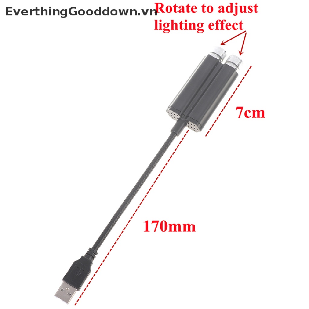 Everthinggooddown Đèn LED Chiếu Sáng Trần Xe Hơi Hình Bầu Trời Đầy Sao Trong Mơ Đầy Sao