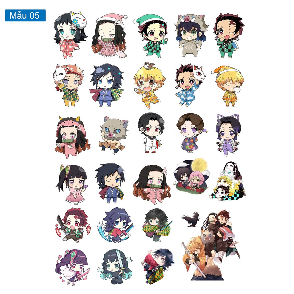 Sticker/ hình dán anime Kimetsu no yaiba/ Diệt quỷ cứu nhân