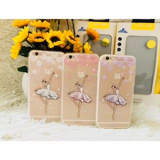 Ốp lưng iphone 6 đính đá hình cô gái múa bale (Casecube)