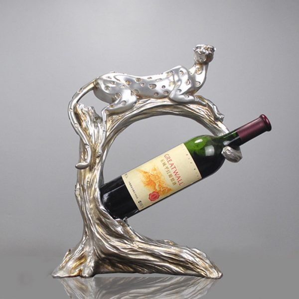 Kệ rượu vang con Báo Đốm độc đáo decor để bàn đẹp - Giá để rượu trang trí quầy bar phòng ăn và quà biếu tặng tân gia