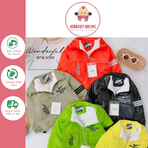 Áo khoác gió lót lông cho bé trai, bé gái từ 8-20kg Kidbabyonline K075