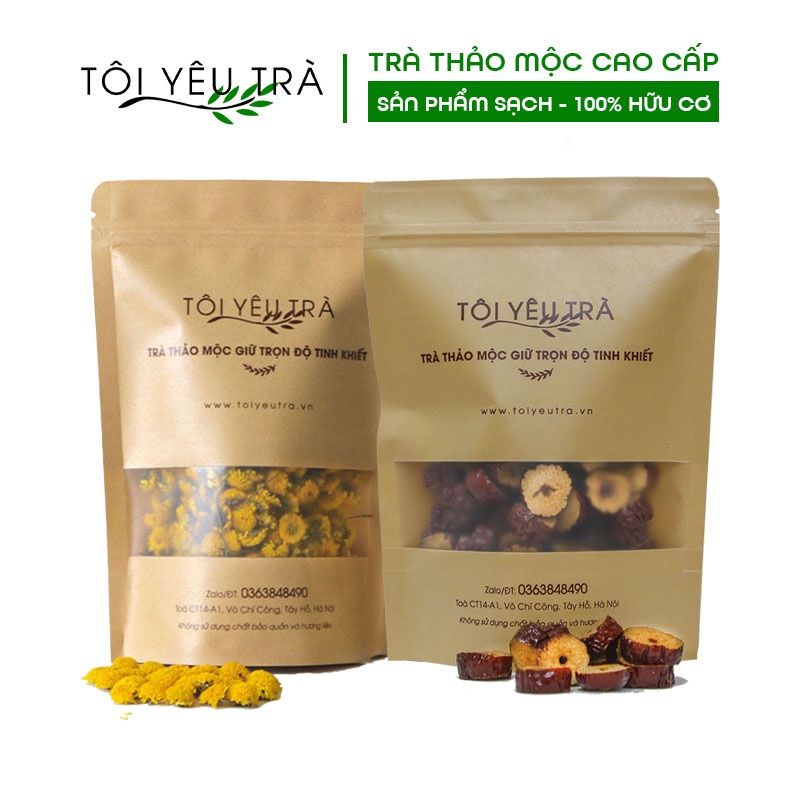Combo 2 Gói Trà Hoa Cúc, Táo Đỏ Ngủ Ngon Tôi Yêu Trà