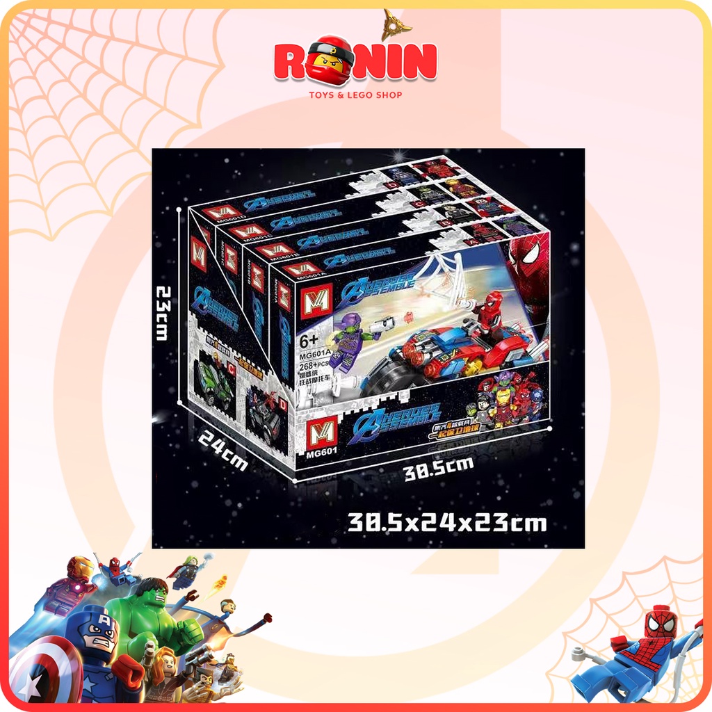 Bộ Đồ Chơi Lắp Ráp Siêu Xe Của Biệt Đội Av*nger / Lắp Ráp Super Heroes / Spide*man / Ca*tain Ame*ica .