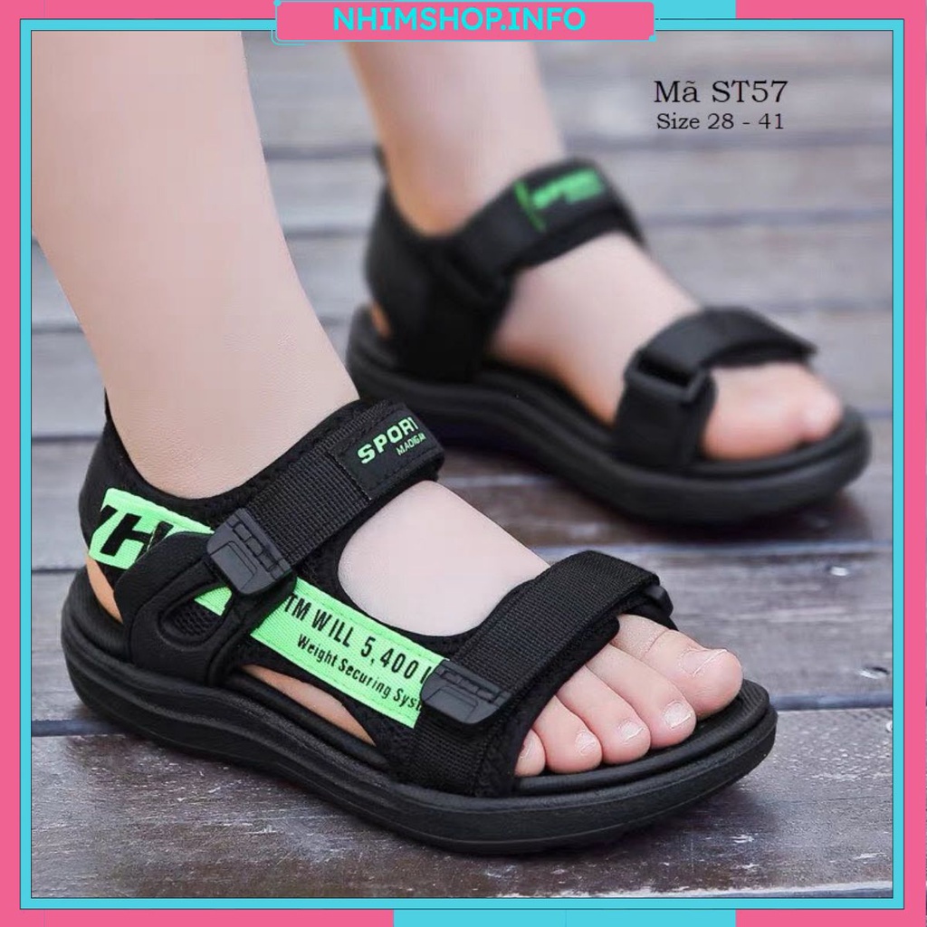 Sandal bé trai SPORT MEDIGEN ST57 quai dán linh hoạt đế matxa êm chống bẹt quai hậu đi học đi biển cho bé 4 - 12tuổi