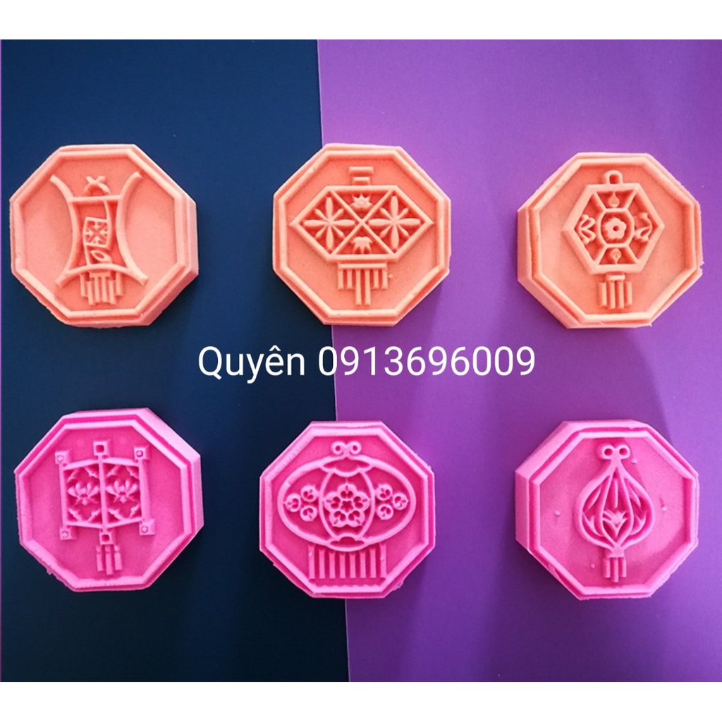 Khuôn trung thu lò xo 65g LỒNG ĐÈN BÁT GIÁC 6 mặt 1 nhấn