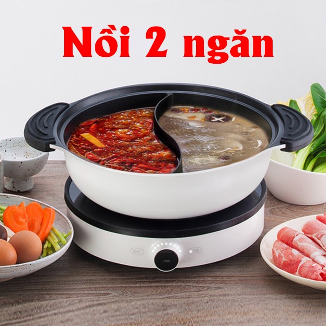 Combo Bếp từ Xiaomi + Nồi lẩu Xiaomi Youth Lite công suất 2200W, 9 mức độ điều chỉnh nhiệt độ, núm xoay sử dụng dễ dàng