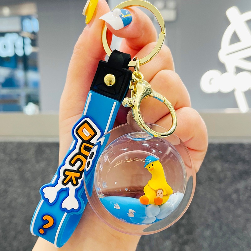 Móc Khóa Hình Chú Vịt Màu Xanh Dương Dễ Thương