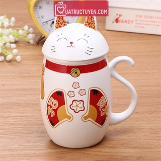 Cốc sứ mèo thần tài may mắn, tài lộc gốm sứ nhiều mẫu đa sắc