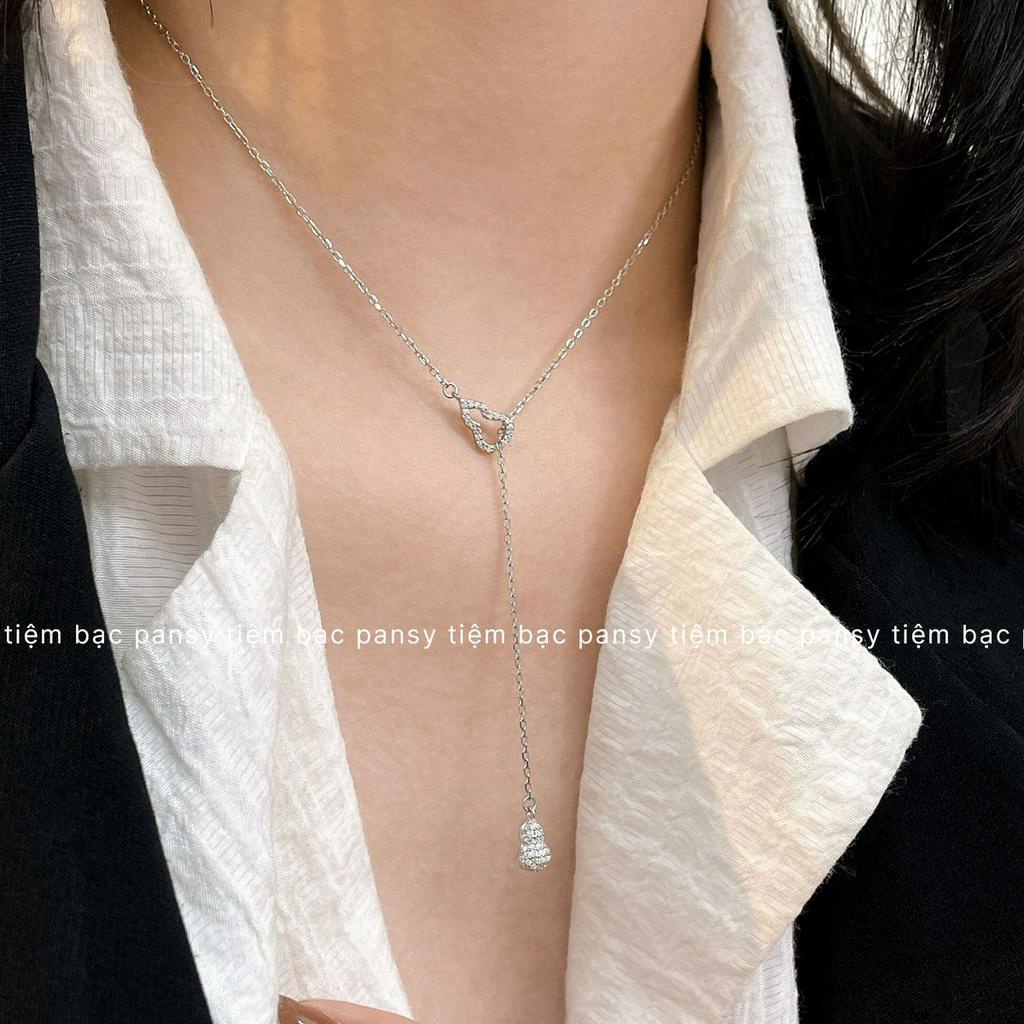 Dây chuyền bạc nữ hồ lô sợi mảnh thanh lịch - Vòng cổ bạc ta dây rút điều chỉnh cá tính PANSY