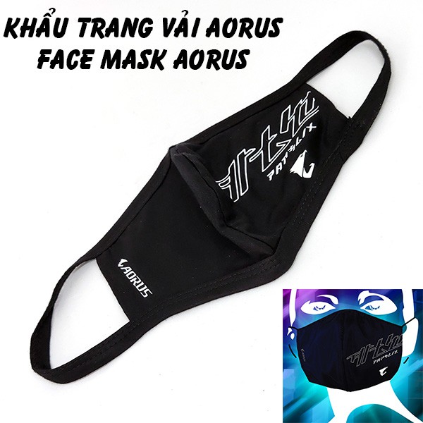Khẩu Trang Vải Đen Aorus Gaming Cloth Masks Phù Hợp Cho Game Thủ Thời Trang Mẫu 2 | BigBuy360 - bigbuy360.vn