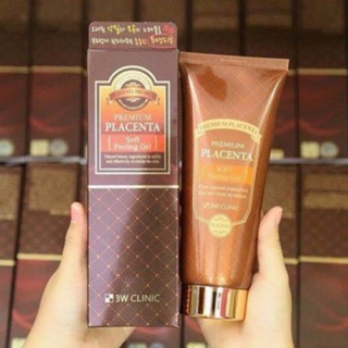 Gel Tẩy Tế Bào Chết, Dưỡng Ẩm Cao Cấp Chiết Xuất Nhau Thai Cừu - 3W Clinic Premium Placenta Soft Peeling Gel 180ml