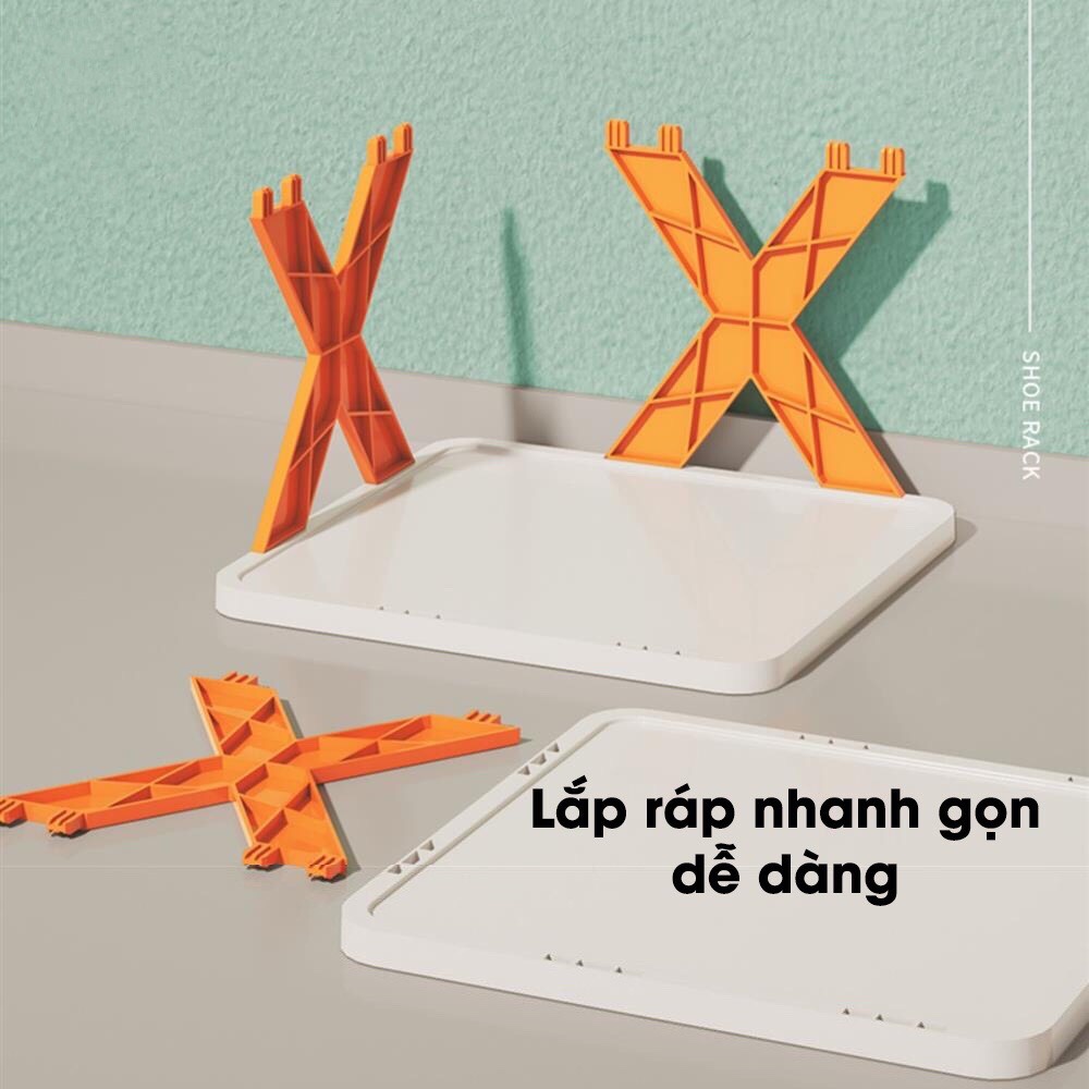 Kệ để giày dép chữ X 5 tầng thông minh có thể tháo lắp gấp gọn, kệ để đồ trang trí đa năng cao cấp