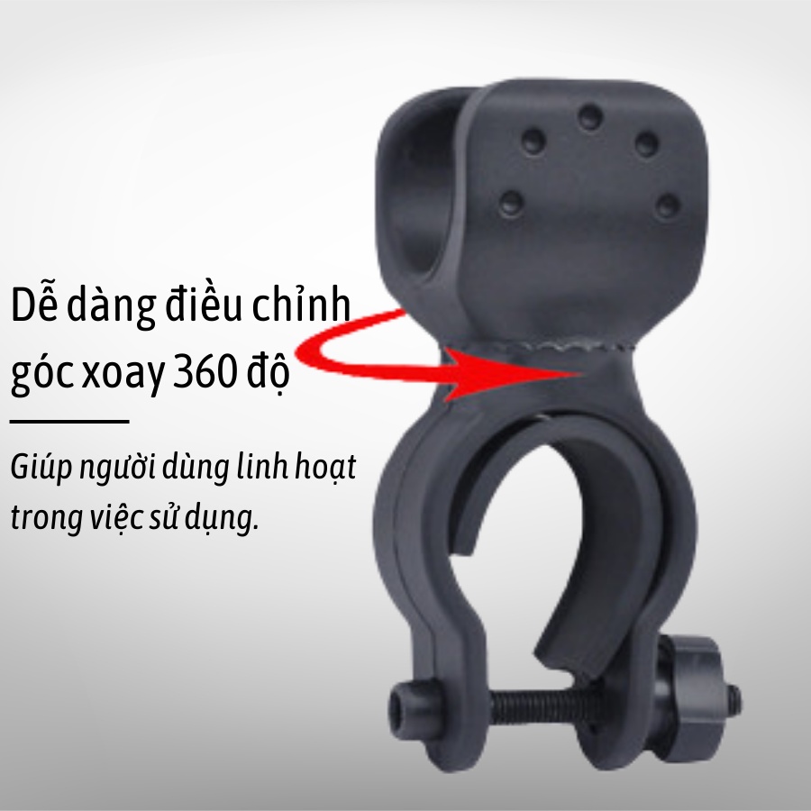 Giá Treo Để Đèn Pin Gắn Xe Đạp thể thao Xoay 360 Độ Kiểu Mới GDDP