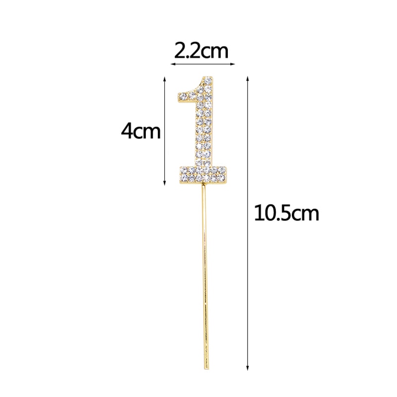 Phụ kiện trang trí bánh kem hình chữ số từ 0-9" tiện dụng
