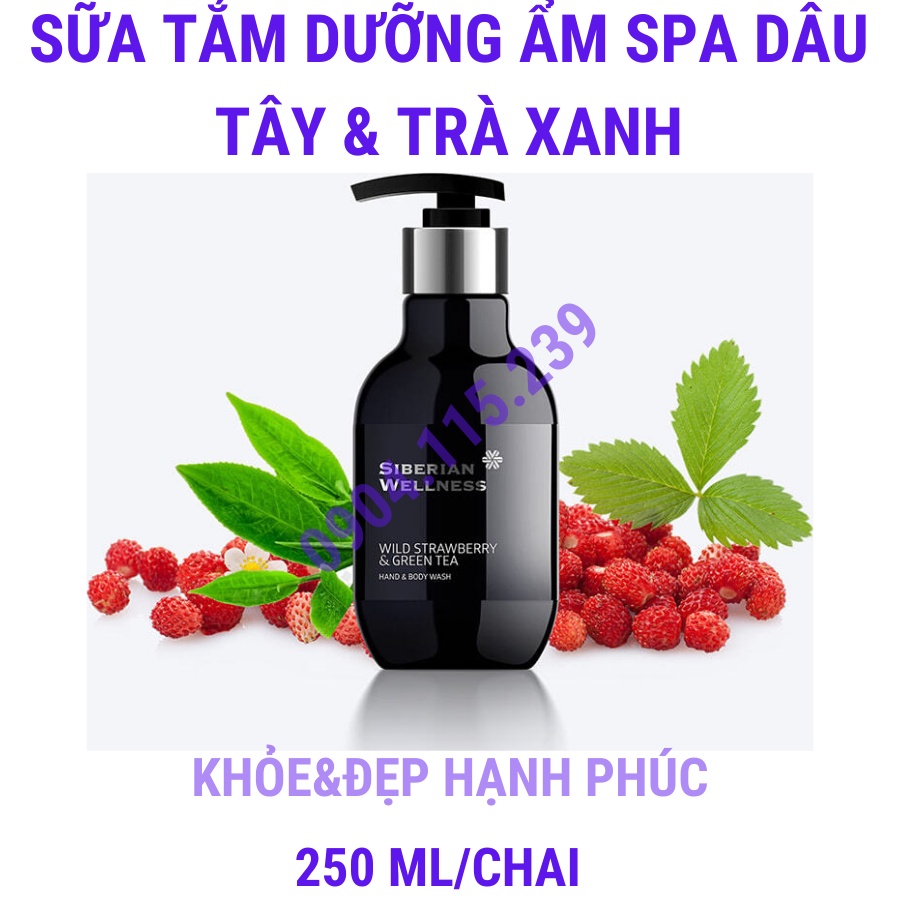 [ 410022 - T2/24 ] Sữa tắm dưỡng ẩm Dâu tây &amp; Trà xanh - Spa Wild strawberry &amp; green tea Hand &amp; Body Wash – 250 ml/chai