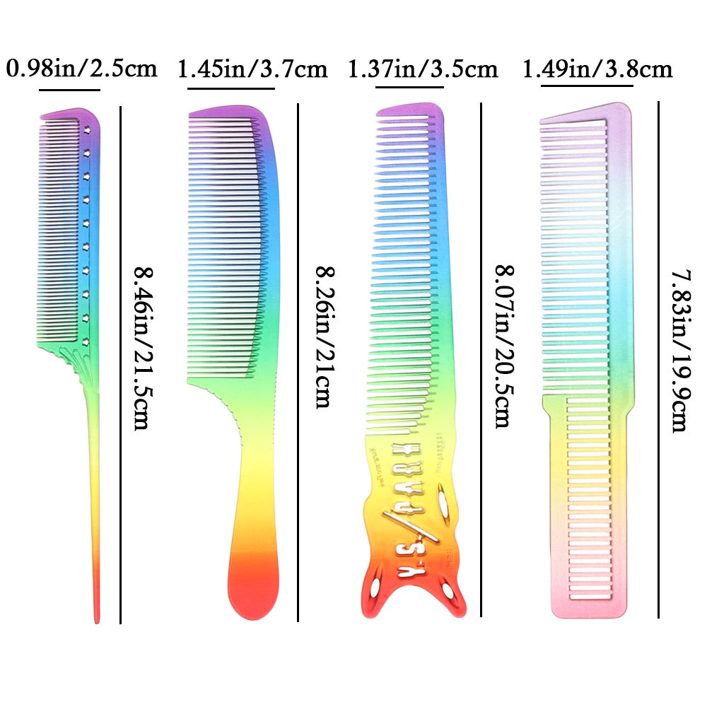 [Hàng mới về] Lược Chải Tóc Bằng Nhựa Trong Suốt Màu Cầu Vồng Thiết Kế Nhỏ Gọn Dành Cho Tiệm Làm Đẹp