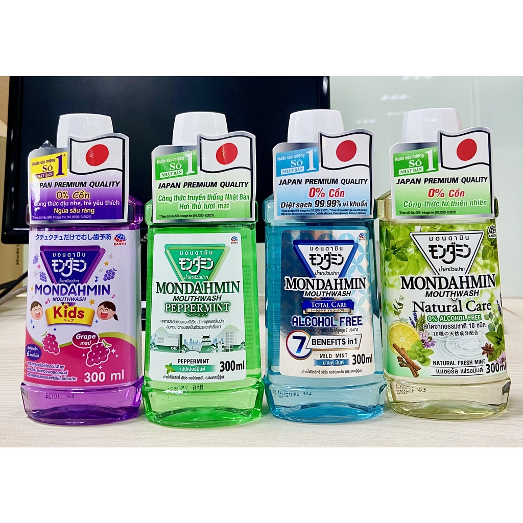 Nước Súc Miệng Mondahmin Kids dành riêng cho TRE EM tránh sâu cho chắc khoẻ răng giúp hơi thở thơm mát vị Nho 300ml