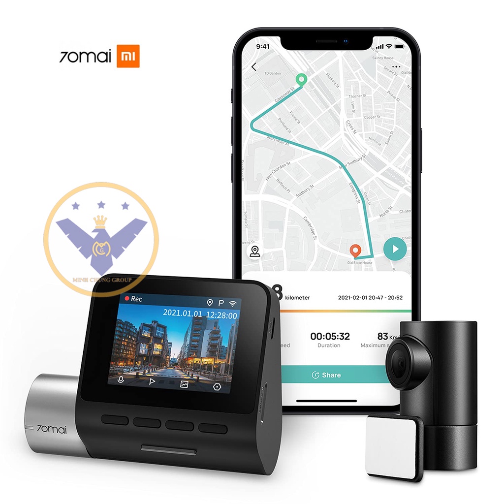 Camera hành trình 70mai Dash cam Pro Plus+ A500S kèm cam sau