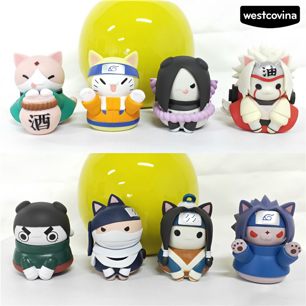 Set 8 Mô Hình Nhân Vật Anime Naruto Mini Bằng Pvc