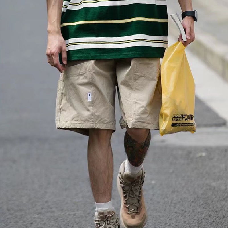 Quần Short Kaki Dáng Rộng Phối Nhiều Túi Thoải Mái Phong Cách Hip Hop Thời Trang Mùa Hè Cho Nam Cỡ M-3XL