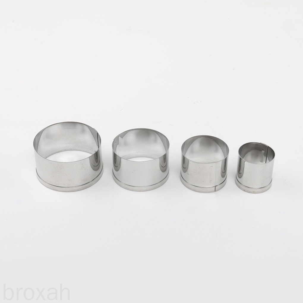 Bộ 4 Khuôn Cắt Bánh Hình Tròn Bằng Thép Không Gỉ