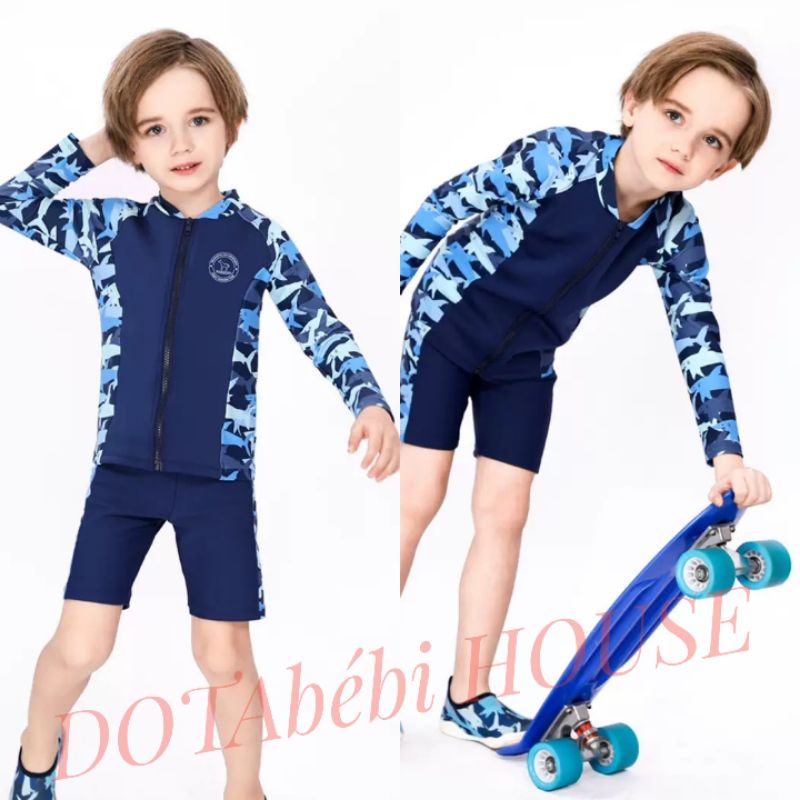 22-52kg tặng nón Đồ bơi rời tay dài MOMASONG UPF 50+ size đại cho bé trai cho nam người lớn mã SW0209 - DOTAbébi HOUSE