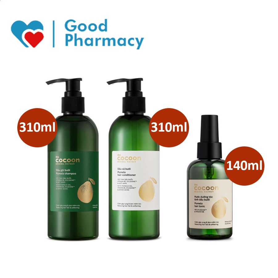 Dầu gội, xả, nước dưỡng tóc tinh dầu bưởi Cocoon giúp tóc chắc khỏe mềm mượt, cấp ẩm, giảm gãy rụng, khô xơ, chẻ ngọn