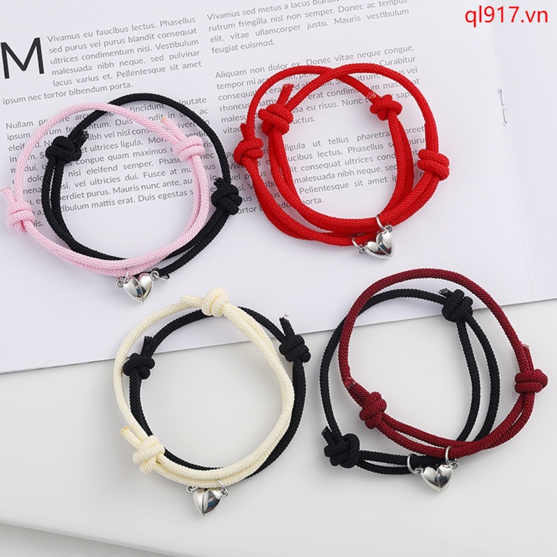 1 Cặp Vòng Tay Bện Dây Thừng Khoá Nam Châm Cho Cặp Đôi