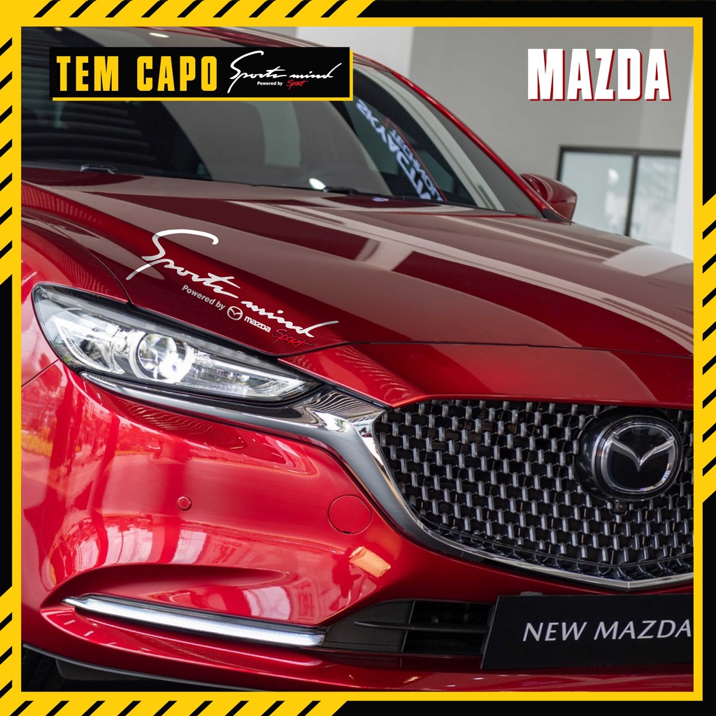 Tem Dán Capo Xe Ô Tô Mazda | CP04MAZ | Tem PVC Cao Cấp Chống Nước, Bền Màu