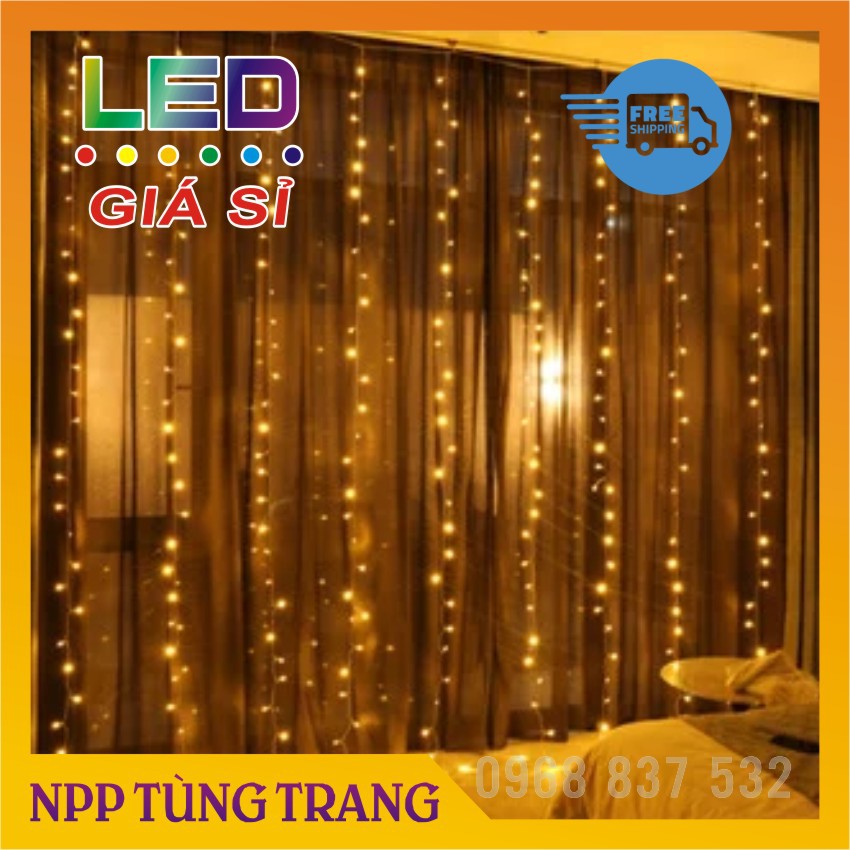 Dây Led mành mưa kích thước 3mx3m, đèn nháy thả mành