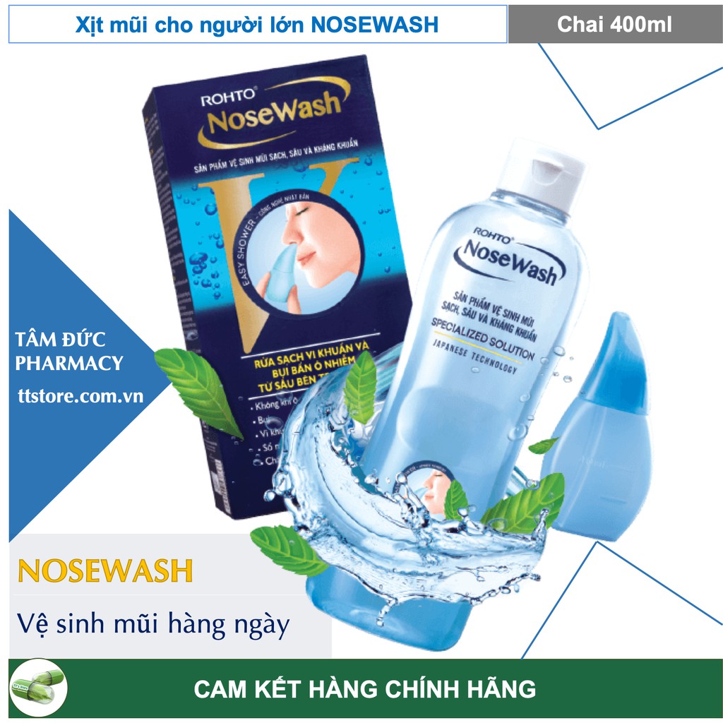Xịt mũi NOSEWASH - Giải pháp vệ sinh mũi từ chuyên gia hàng đầu Nhật Bản - Thông mũi - Giảm viêm (Chai 400ml)