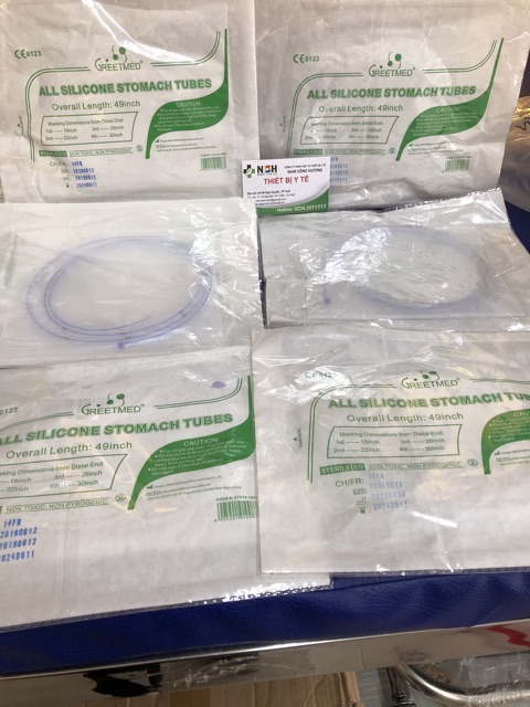 ❤Dây cho ăn nuôi ăn silicon tháng ống sonde dạ dày nuôi ăn xông ăn để lâu 1 tháng silicon số 14fr, 16fr và 18fr Greetmed
