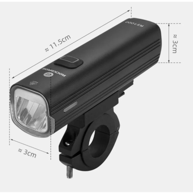 ROCKBROS 1000Lumen Flashlight Rechargeable 4800mah Alloy Case Waterproof Bicycle Accessories | BigBuy360 - bigbuy360.vn