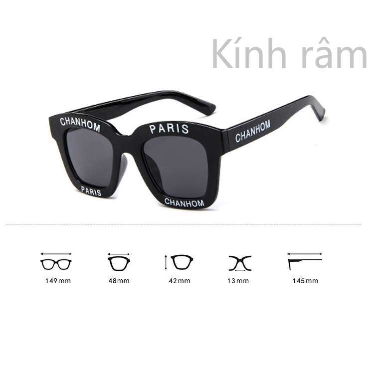 Kính mát vuông gọng kim loại phong cách retro