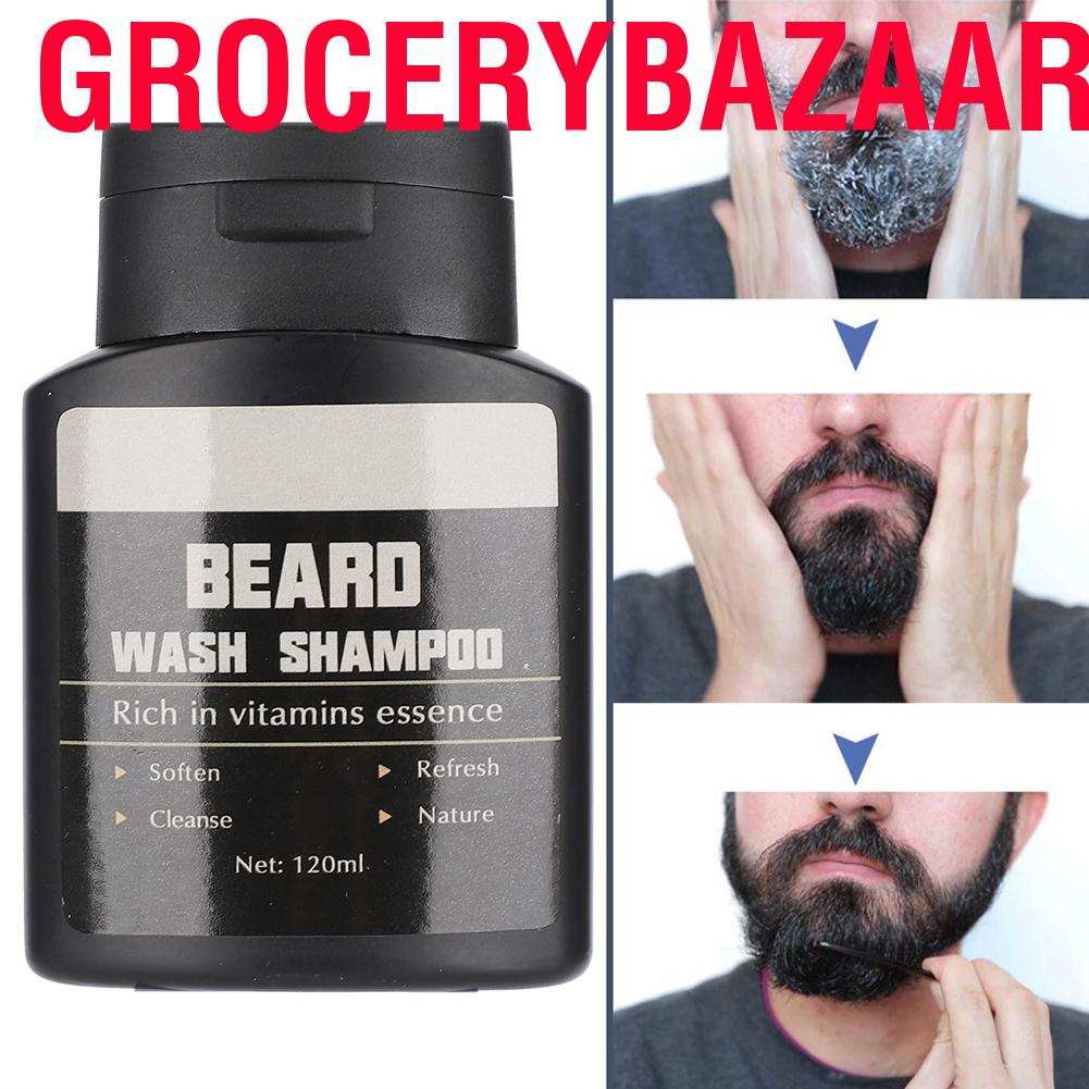 Grocerybazaar 120ml Beard Wash Shampoo Deep Cleaning Moisturizing Liquid