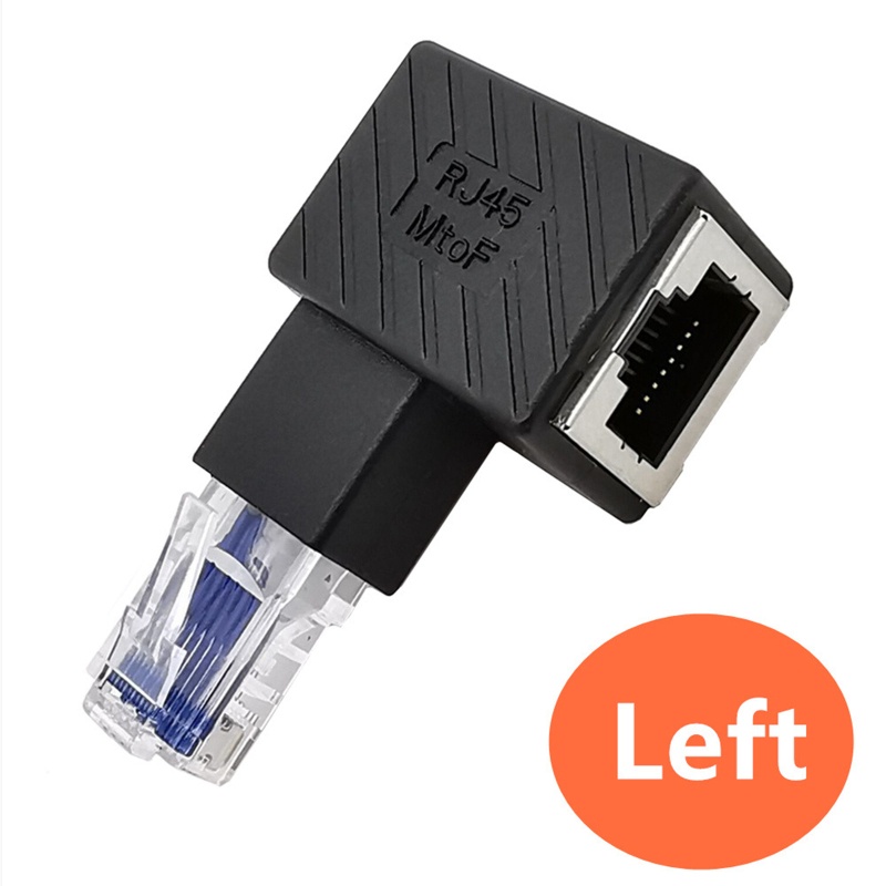 Đầu Nối Dài Chuyển Đổi RJ45 Male Sang Female 90 Độ Cho Cat5 5e Cat6 LAN