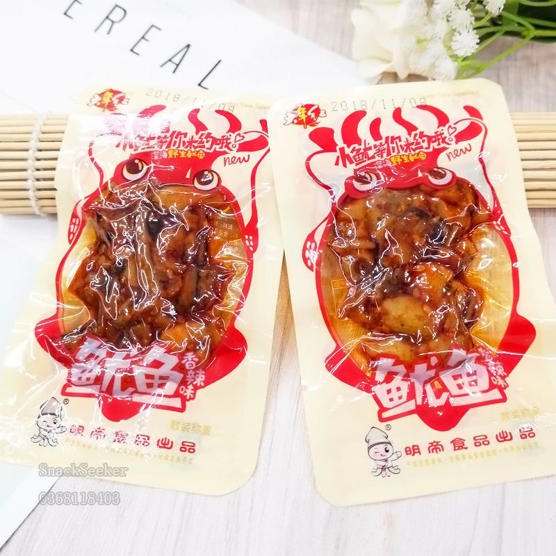 ( HÀNG MỚI) MỰC SỐT CAY HỒ NAM 3 VỊ - Mực sốt cay 100% mực tươi - Đồ ăn vặt Trung Quốc