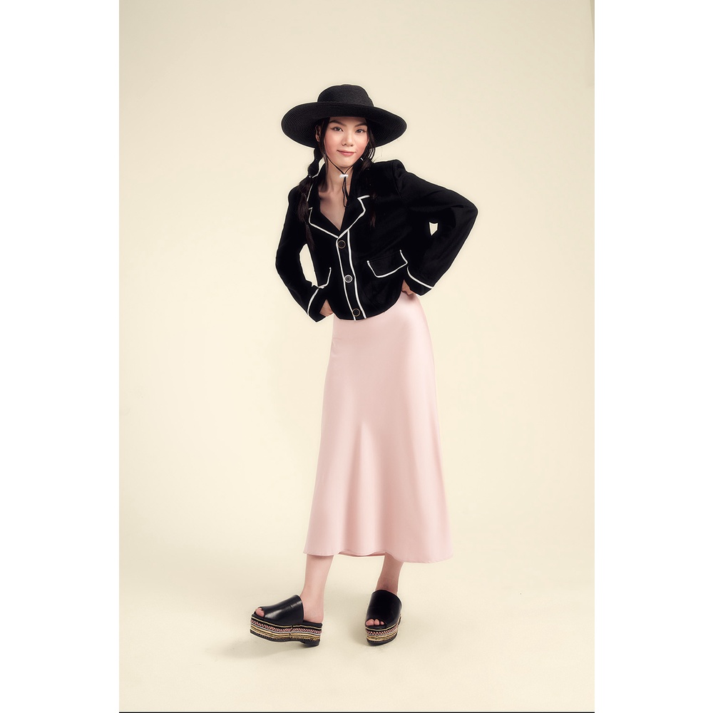 DOTTIE - Chân váy midi nữ màu da S0038