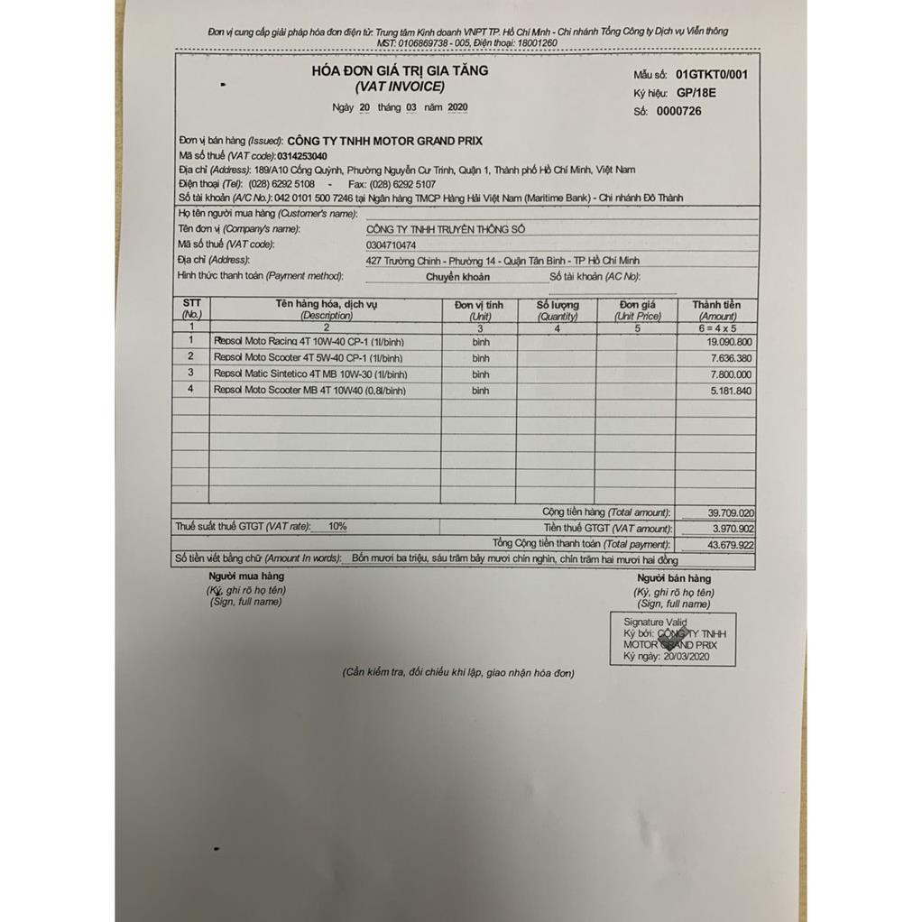 Nhớt Repsol Moto Scooter MB 4T 10W40 0.8L