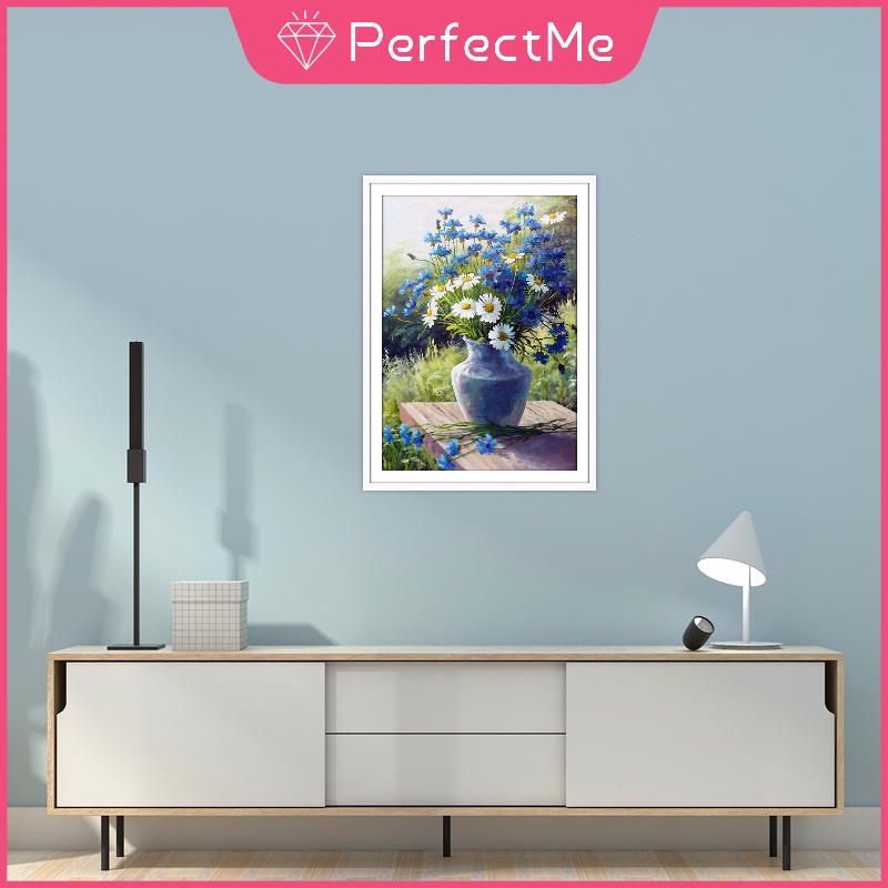 Bộ tranh đính đá 5D họa tiết hoa cúc độc đáo DIY dùng trang trí nhà cửa