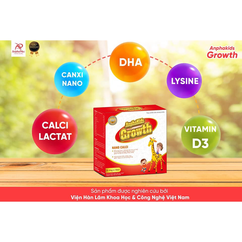 Nano canxi hữu cơ Viện Hàn lâm Khoa học công nghệ Việt Nam - bổ sung calci - vitamin D3 - hỗ trợ hấp