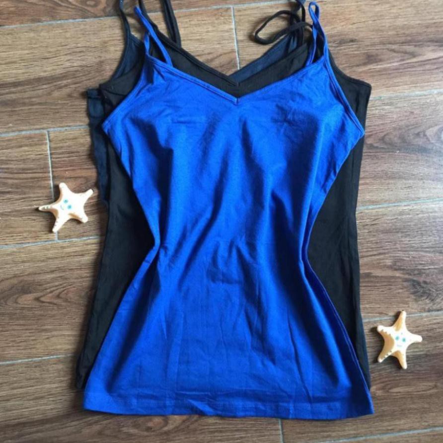 Aó 2 dây  hàng xuất cotton mềm mại thấm hút mồ hôi cực tốt, có thể mặc được các mùa | BigBuy360 - bigbuy360.vn