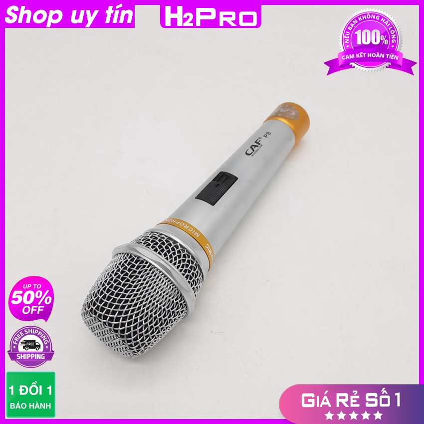 [RẺ VÔ ĐỊCH] Micro karaoke với dây cao cấp CAF P8 H2Pro xịn hát hay chống hú ko bị tạp âm, micro karaoke cao cấp dây dài