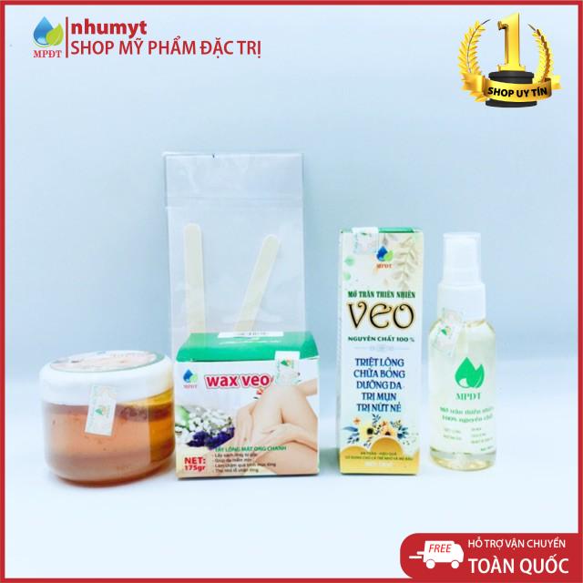 Combo triệt lông vĩnh viễn Wax + Mỡ Trăn. Tẩy lông handmade an toàn tặng kèm bộ dụng cụ wax mới Hàng Mới Cập Nhập